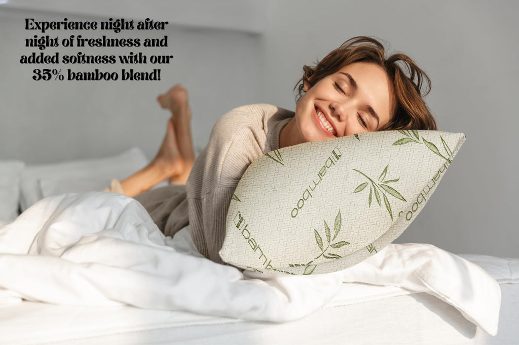 Green Bamboo Shredded Gel Memory Foam and Fiber Blend Pillow