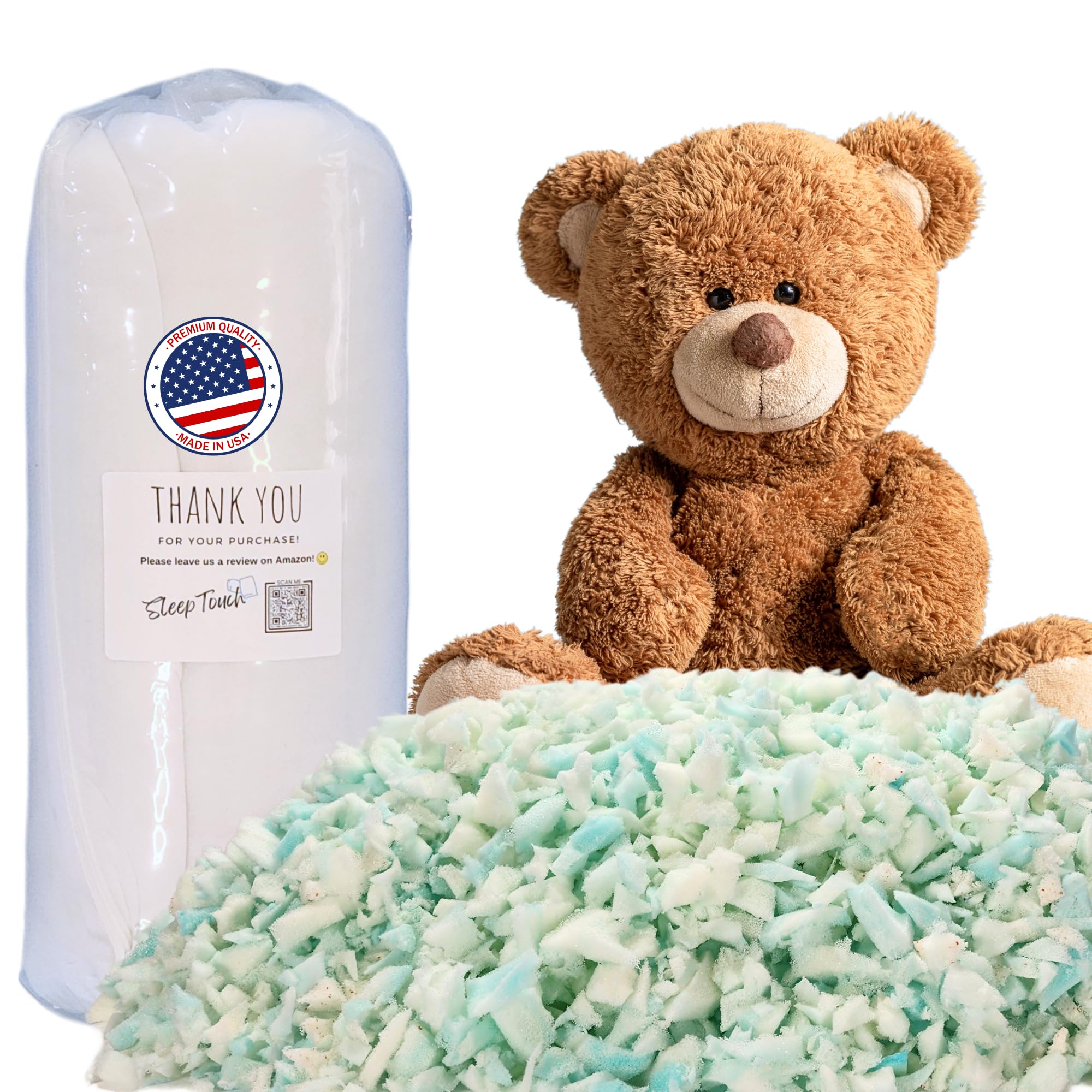 Shredded Memory Foam, Made in USA, Bean Bag Refill, Stuffing for Couch, Filler for Chair and Pillow, Filling for Cushions.