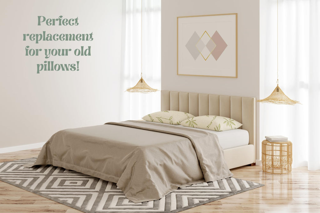 Green Bamboo Shredded Gel Memory Foam and Fiber Blend Pillow