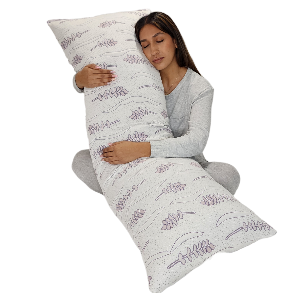 Lavender Luxury Pillow. Shredded Memory Foam Pillow with Organic Lavender Leaf Packets. CertiPur-US.