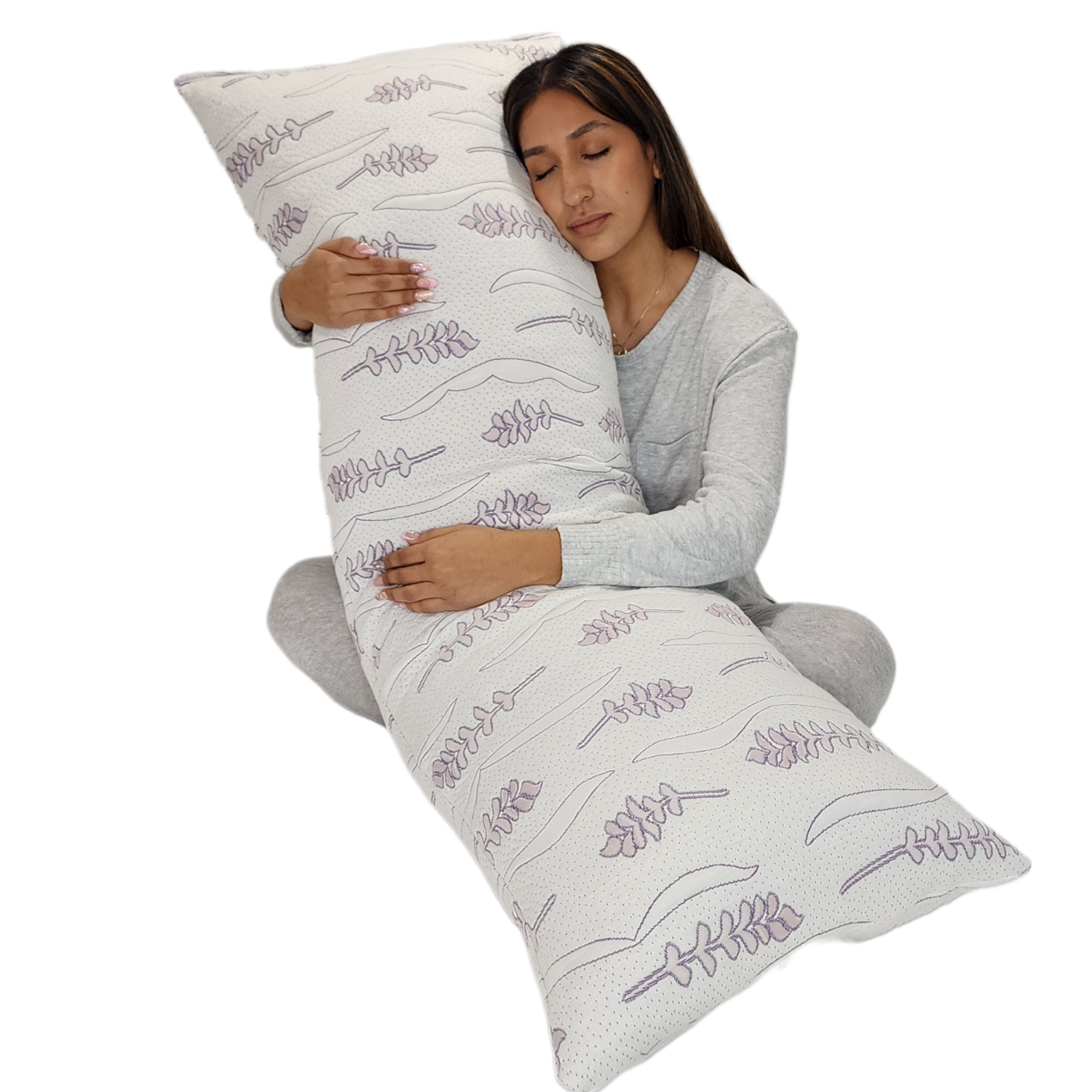 Lavender Luxury Pillow. Shredded Memory Foam Pillow with Organic Lavender Leaf Packets. CertiPur-US.